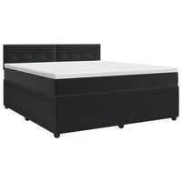 cama tapizada 200x180x88 cm terciopelo - negro