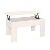acomoda textil  mesa de centro elevable para almacenamiento de madera gala mesita amplia y comoda para salon y comedor 46x90x50 cm blanco