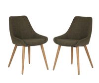 lote de 2 sillas de comedor de tela y madera