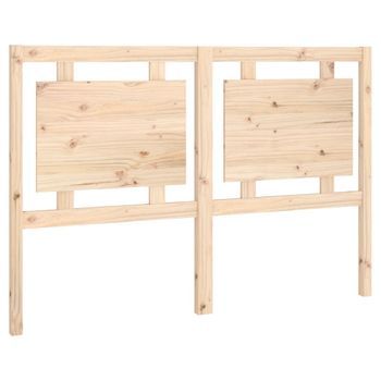 Cabecero Cama Mueble De Dormitorio De Cama Madera Maciza De Pino 145,5 X 4 X 100 Cm Marrón M02_0004984