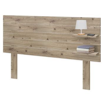 Dhome Cabecero Con Estantes De Madera Reciclada Dm Colgante Pared Estilo Palet Horizontal Con Patas 135x46cm Cama Vintage Nordico (135cm, Roble)