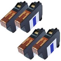 compatible quad pack pitney bowes de6128 blue ink cartridges 4 pack