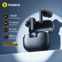 auriculares inalambricos baseus bass ep10 ultra - reduccion de ruido de -55db 65 horas de reproduccion continua bluetooth 60 6 microfonos llamadas con ia claras