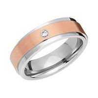 anillo chapado en oro acero inoxidable 6mm circonita