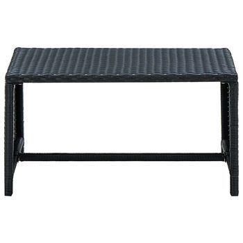 Mesa De Café - Mesa De Centro De Ratán Sintético Negro 70x40x38 Cm