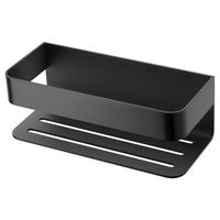 portasapone frontal negro mate en acero inoxidable y laton resistente