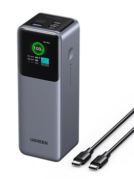 UGREEN POWER BANK NEXODE 200W - 25000MAH - CARGA RAPIDA - GRIS