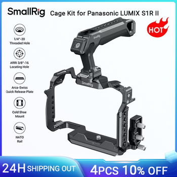Kit de jaula SmallRig S1R II para Panasonic LUMIX S1R II con abrazadera de Cable de USB-C de mango superior con placa de liberación rápida Arca-Swiss 4903