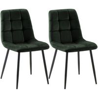 lote de 2 sillas de comedor tilde terciopelo verde 55x45x84 cm clp