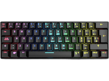 Teclado gaming - Krom Kluster RGB, Bluetooth, USB, Retroiluminación Mecánico, Diseño mini, Negro