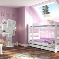 mathy by bols separable bunk bed in dominique design - 149cm high - mathy ochre