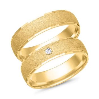 Alianzas 8 quilates oro amarillo con diamante