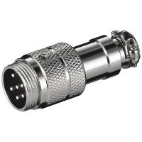 goobay conector gx16 macho de 6pin gris