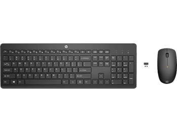 Pack Teclado + Ratón - HP Combo de teclado y ratón inalámbricos 230, 18H24AA, Inalámbrico, Bluetooth, Negro