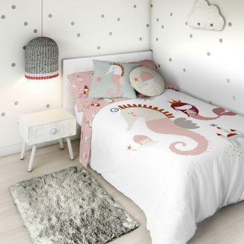 Funda Nórdica Reversible Seahorse A 100% Algodón Cama 90