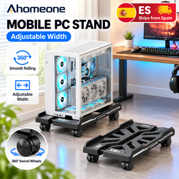 Soporte para Computadora, Base Móvil para CPU, Soporte Ajustable para Torre de PC Móvil con Rotación de 360 Grados °   Ruedas Universales, Soporte Ajustable para CPU, Base Móvil para Torre de PC,