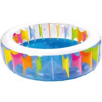 piscina inflable redonda 190 cm x 50 cm r capacidad 560 litros r piscina infantil y familiar con pared transparente y paneles de colores r pvc resistente r ideal para jardin terraza y verano