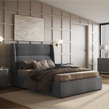 Flair Grey Fabric Rumba Ottoman Bed - Double