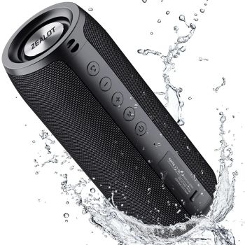 Zealot-S51 Potente Altavoz Bluetooth Inalámbrico con Bajos, Subwoofer, Caja de Sonido Impermeable, Compatible con TF, TWS, Unidad Flash USB