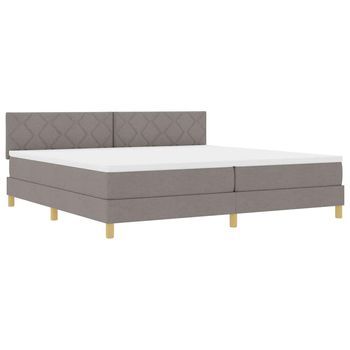 Cama Box Spring Con Colchón Con Colchón Taupé 200 X 200 Cm Tela