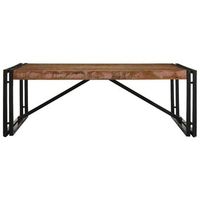 mesa de centro 100x100x35 cm madera maciza reciclada con acabado multicolor y hierro con recubrimiento en polvo - multicolor