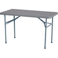 mesa plegable rectangular 120x60cm eme mobiliario con tablero fabricado en hdpe y estructura en acero en color gris oscuro
