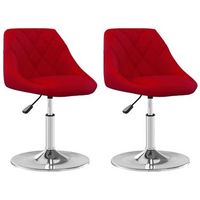 sillas de comedor giratorias 2 unidades terciopelo rojo tinto vidaxl