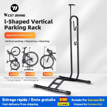Soporte Vertical 3 en 1 para Bicicletas WEST BIKING con Envío Local, Soporte de Estacionamiento para Bicicletas, Soporte de Almacenamiento Interior para Garaje, Soporte para Ruedas, Soporte de