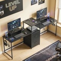 mesa gaming de melamina acero homcom 244x50x101 cm negro