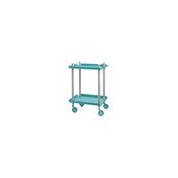 carrito auxiliar leky armazon gris 2 estantes multifuncional practico y decorativoaceroturquesa
