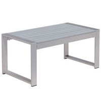 mesa de centro de aluminio gris 90 x 50 cm moderno balcon terraza interior exterior salerno