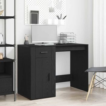 Vidaxl Escritorio Roble Negro 100 X 49 X 74 Cm Madera De Ingeniería