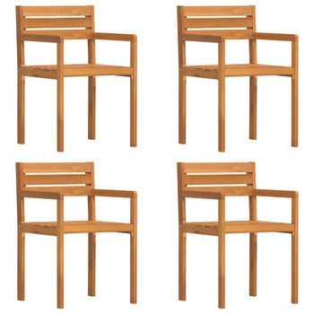 Sillas De Jardín 4 Unidades 50x53x80 Cm Madera Maciza Acacia Cfw684580