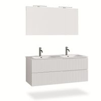 mueble de bano de 5 piezas con doble banera en mdf blanco mate