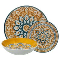 vajilla 18 pzs porcelana manda la amarilloazul
