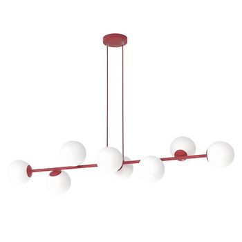 Lámpara colgante odra burdeos opal (8 luces)