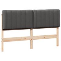 cabeceropanel de cabecero tapizado con cabecera marron y gris oscuro 160 cm