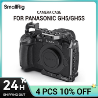 jaula para camara smallrig para panasonic gh5 y gh5s con soporte de zapata fria para soporte de monitor luz de flash y opciones de bricolaje 2646