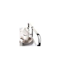 carrito auxiliar plegable bauhaus cromado con ruedas r 2 niveles y 4 posicionescedro