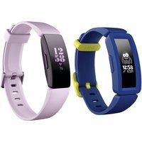 fitbit inspire hr fitness tracker  ace 2 kids fitness tracker bundle - lilac  blue blue