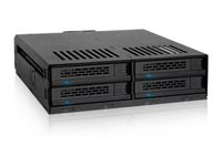 icy dock mobile rack  backplane cage  rack case para 4 x ssdhdd 25 sata  sas hot swap en 1 bahia de 525 instalacion sin herramientas - expresscage mb324sp-b