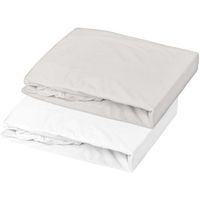doux nid lote 2 sabanas ajustables jersey blanco y gris perla 70 x 140 cm
