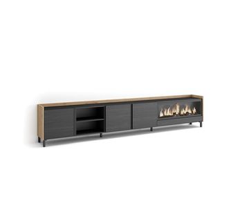 Mueble tv, televisión, muebles de salón, almacenaje, 315x35x61cm, para tv hasta 80