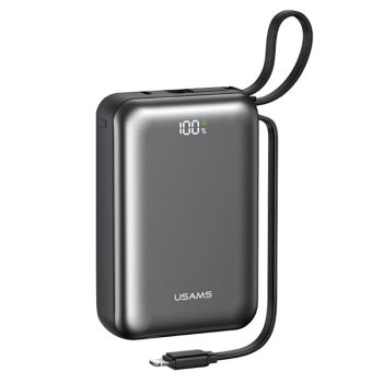 USAMS CD279 PB98 22.5W 77Wh 20000mAh Batería externa con pantalla digital inteligente; viene con cables Type-C e iP; fue