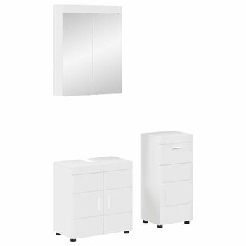 Juego De Muebles De Baño Tulum 3 Uds. Brillante 60 X 34 X 63 Cm Vidaxl