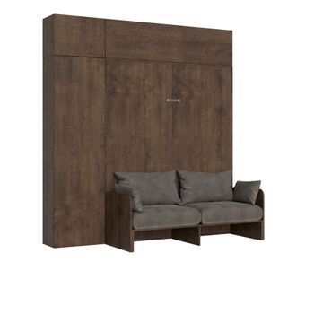 Cama Abatible 160 Vertical Kentaro Sofà Con Modulos Nogal