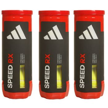 Adidas Speed RX - Pack de 3 Botes de Pelotas de Pádel (9 Pelotas en Total), Alta Velocidad y Rebote Óptimo para Competición y Entrenamiento, Fabricadas con Goma de Alta Densidad para Mayor