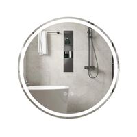costway espejo redondo iluminado led de 70 cm espejo de bano montado en la pared con brillo ajustable control tactil