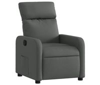 vidaxl sillon reclinable de tela gris oscuro
