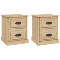 mesitas de noche 2 uds contrachapada roble sonoma 39x39x475 cm vidaxl